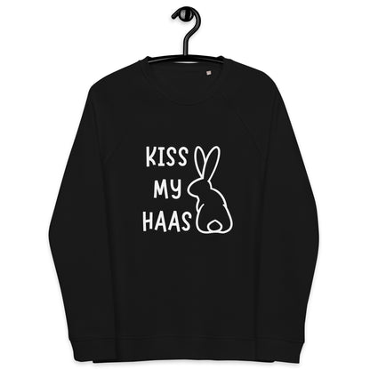 Kiss my Haas Unisex organic raglan sweatshirt