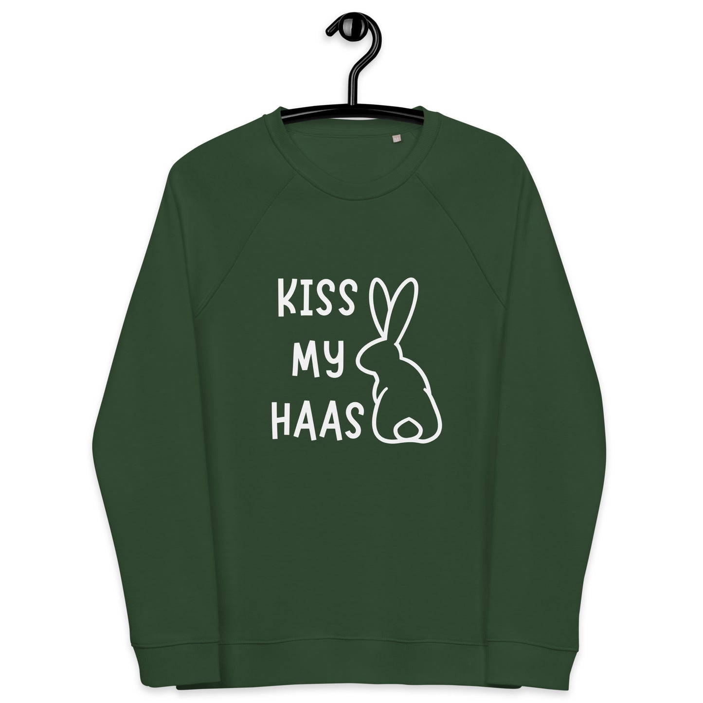 Kiss my Haas Unisex organic raglan sweatshirt