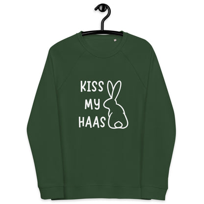 Kiss my Haas Unisex organic raglan sweatshirt