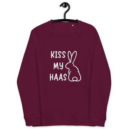 Kiss my Haas Unisex organic raglan sweatshirt