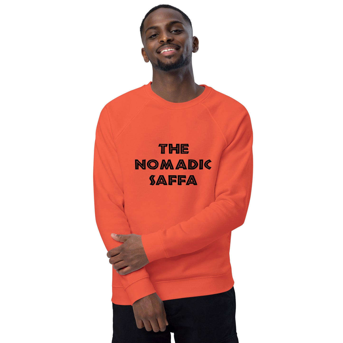 The Nomadic Saffa Mens organic raglan sweatshirt