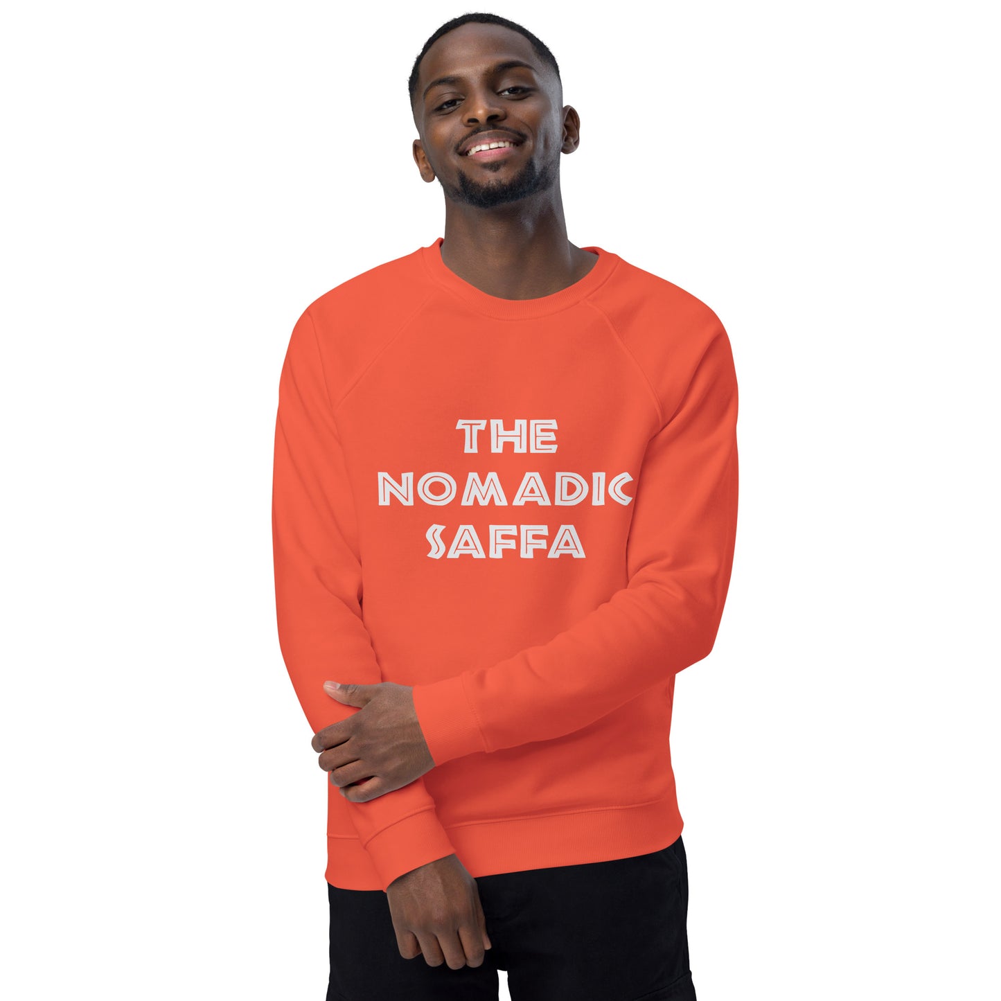 The Nomadic Saffa Mens organic raglan sweatshirt