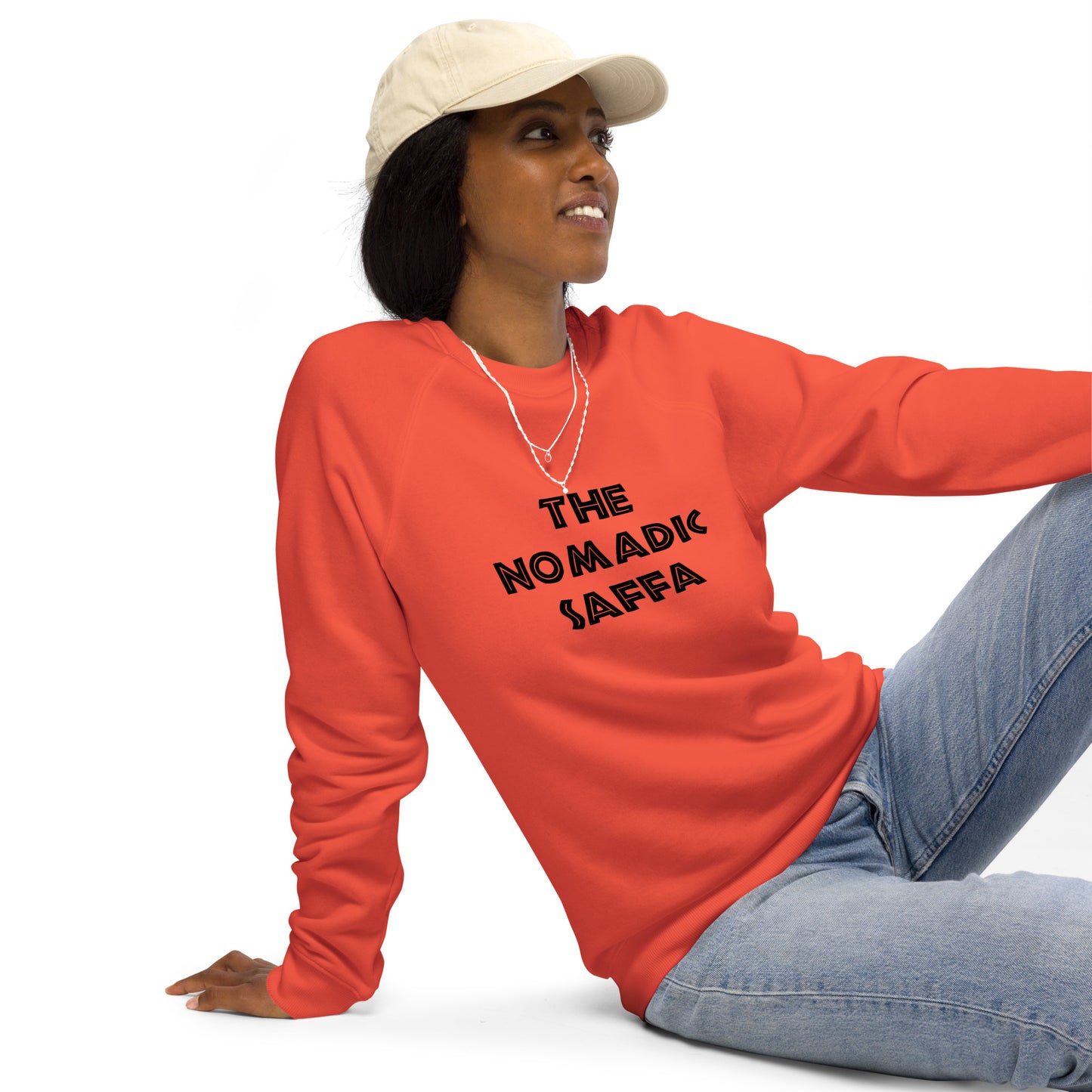 The Nomadic Saffa Womens organic raglan sweatshirt