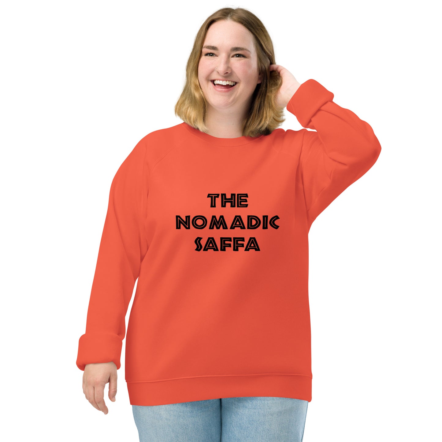 The Nomadic Saffa Womens organic raglan sweatshirt