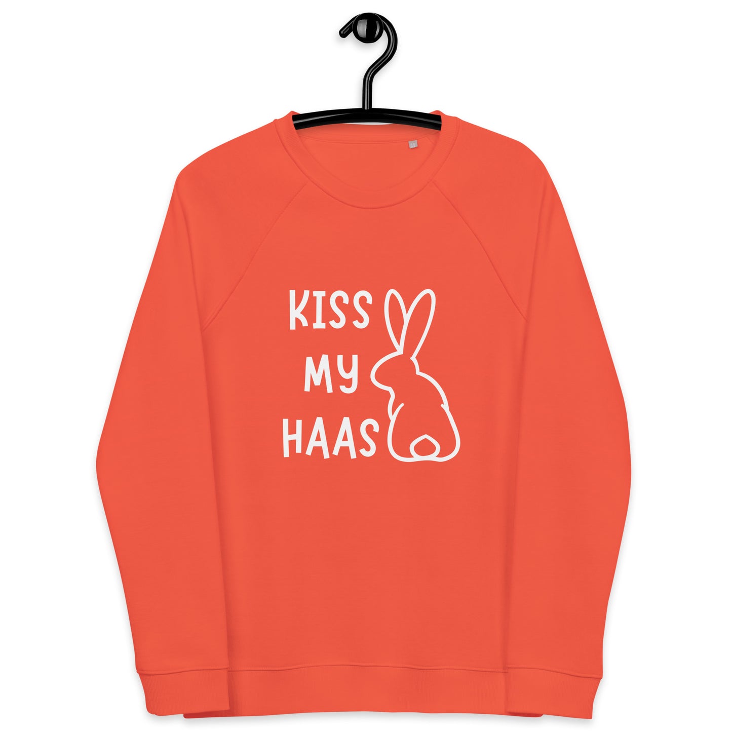 Kiss my Haas Unisex organic raglan sweatshirt