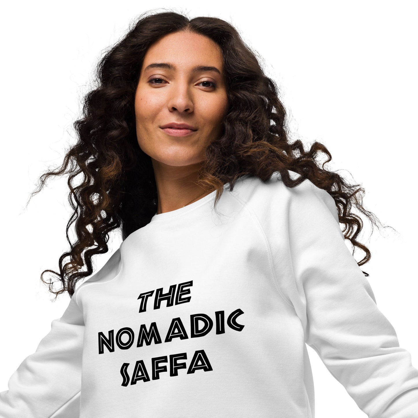 The Nomadic Saffa Womens organic raglan sweatshirt