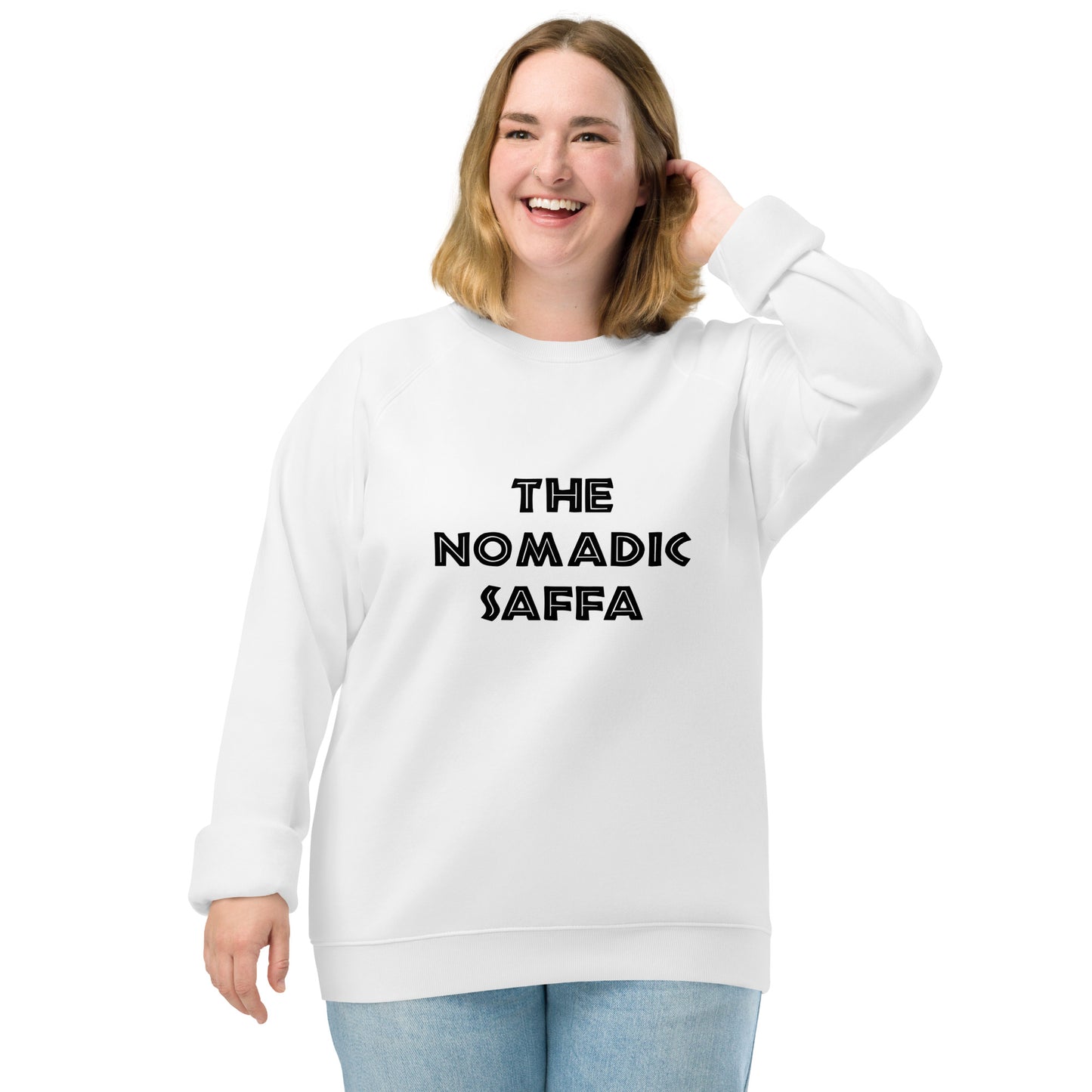 The Nomadic Saffa Womens organic raglan sweatshirt