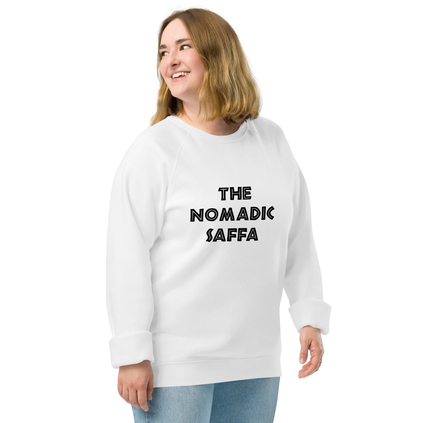 The Nomadic Saffa Womens organic raglan sweatshirt