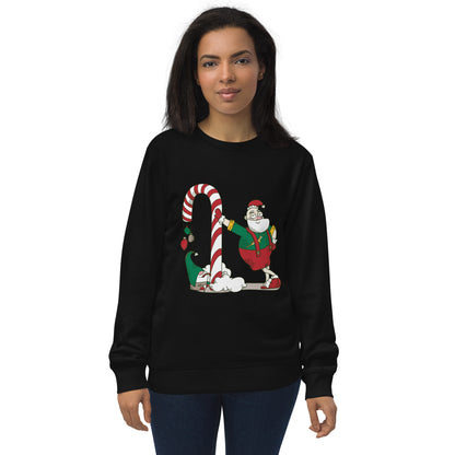 Santa Bok Fan Candy Cane Christmas Unisex organic sweatshirt