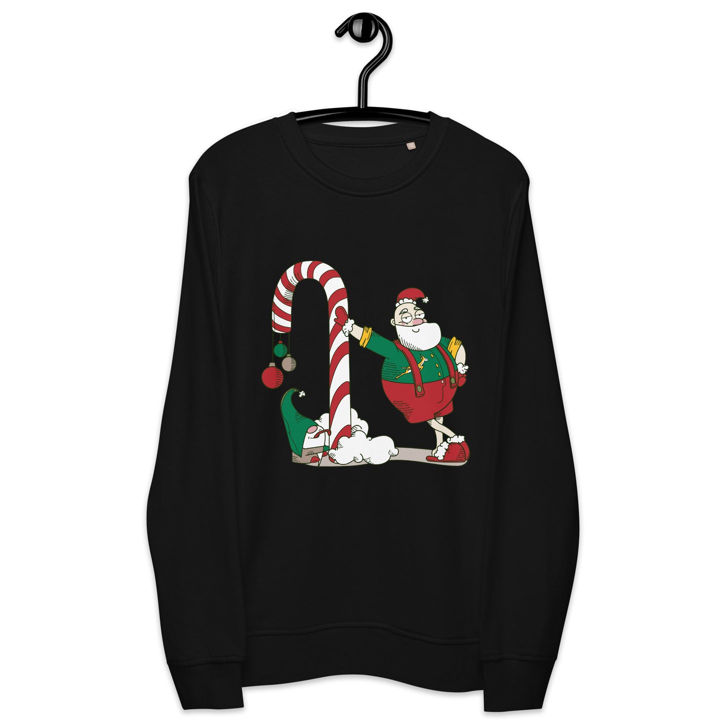 Santa Bok Fan Candy Cane Christmas Unisex organic sweatshirt