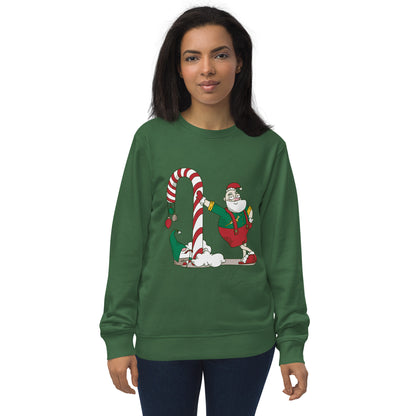 Santa Bok Fan Candy Cane Christmas Unisex organic sweatshirt