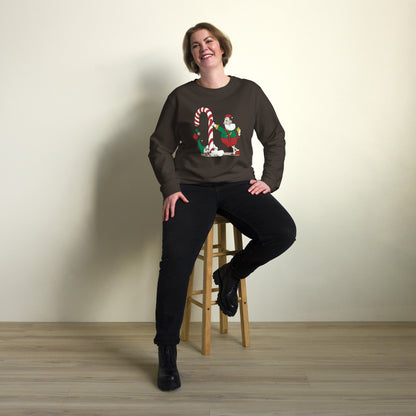 Santa Bok Fan Candy Cane Christmas Unisex organic sweatshirt