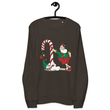 Santa Bok Fan Candy Cane Christmas Unisex organic sweatshirt