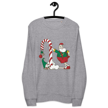 Santa Bok Fan Candy Cane Christmas Unisex organic sweatshirt