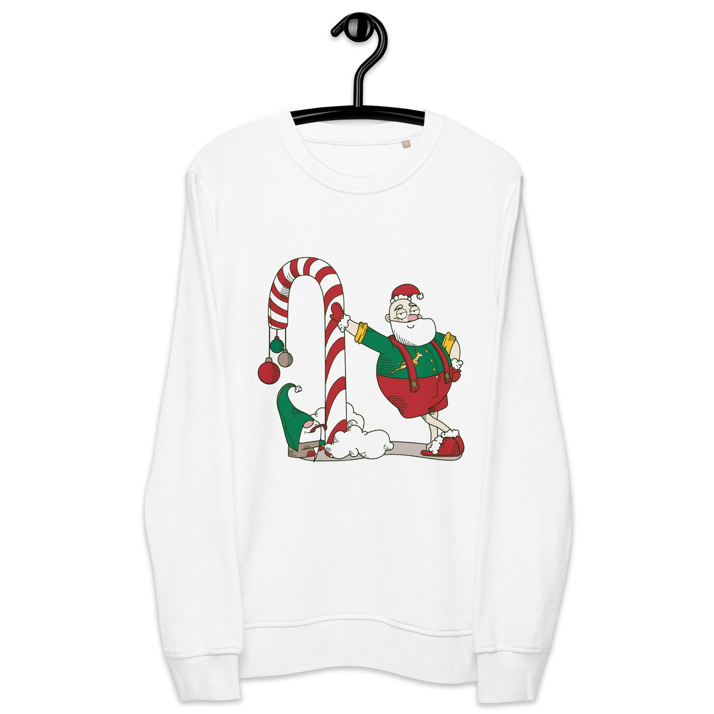 Santa Bok Fan Candy Cane Christmas Unisex organic sweatshirt