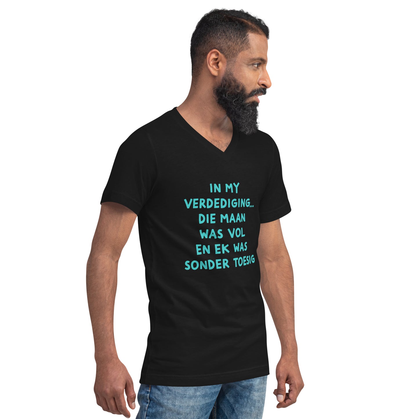 In my verdediging... die maan was vol Unisex Short Sleeve V-Neck T-Shirt