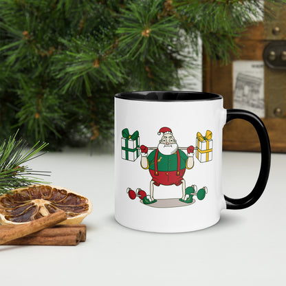 Santa Bok Fan Gym Rat Christmas Mug with Color Inside