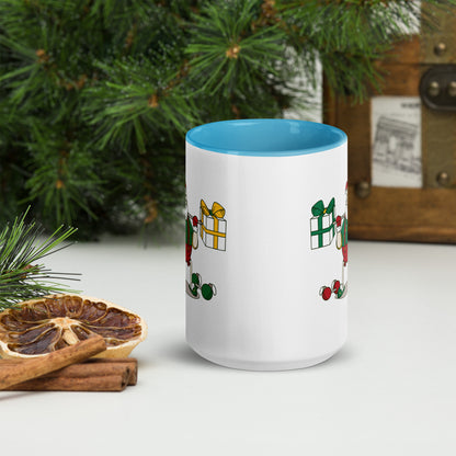 Santa Bok Fan Gym Rat Christmas Mug with Color Inside