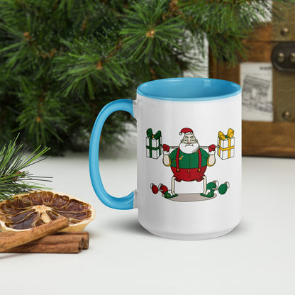 Santa Bok Fan Gym Rat Christmas Mug with Color Inside