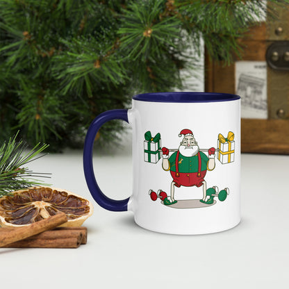 Santa Bok Fan Gym Rat Christmas Mug with Color Inside