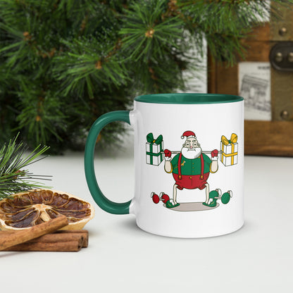 Santa Bok Fan Gym Rat Christmas Mug with Color Inside