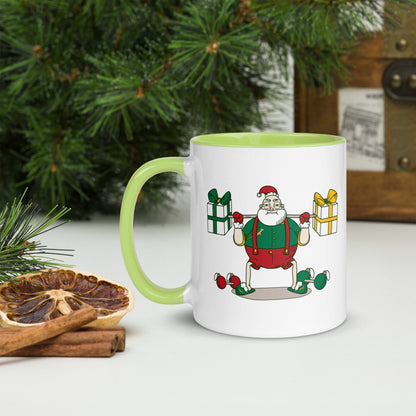 Santa Bok Fan Gym Rat Christmas Mug with Color Inside