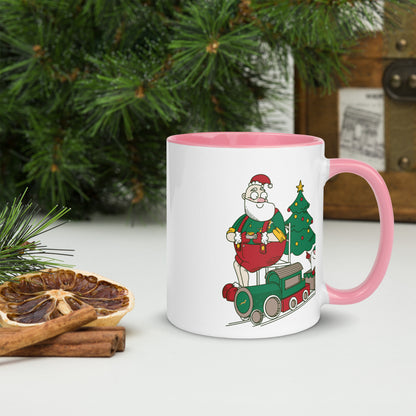 Santa Bok Fan Train Christmas Mug with Color Inside