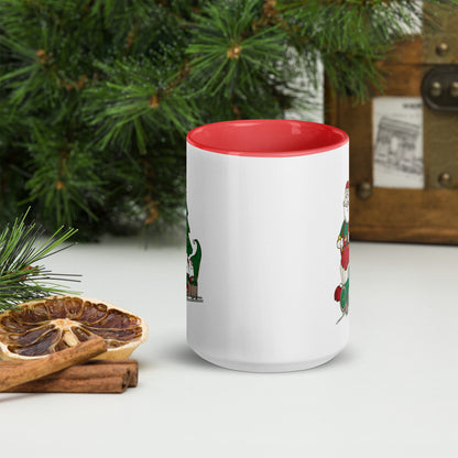 Santa Bok Fan Train Christmas Mug with Color Inside