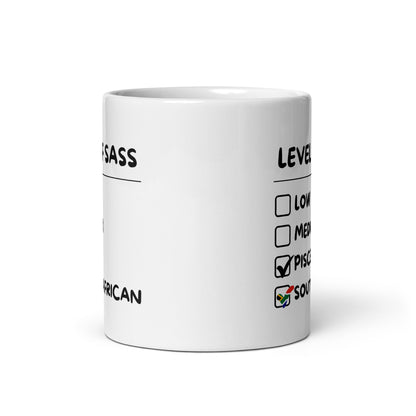 Sassy South African Pisces Mug - White glossy