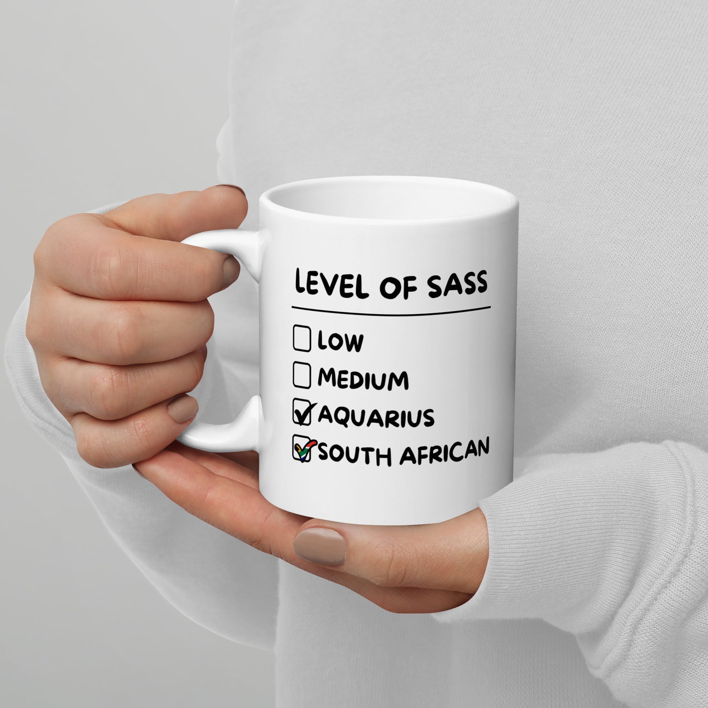 South African Aquarius Mug - White glossy