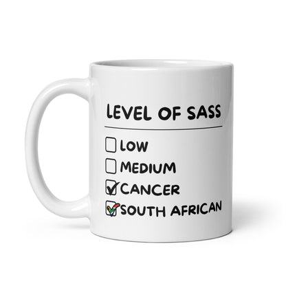 Sassy South African Cancer Mug - White glossy