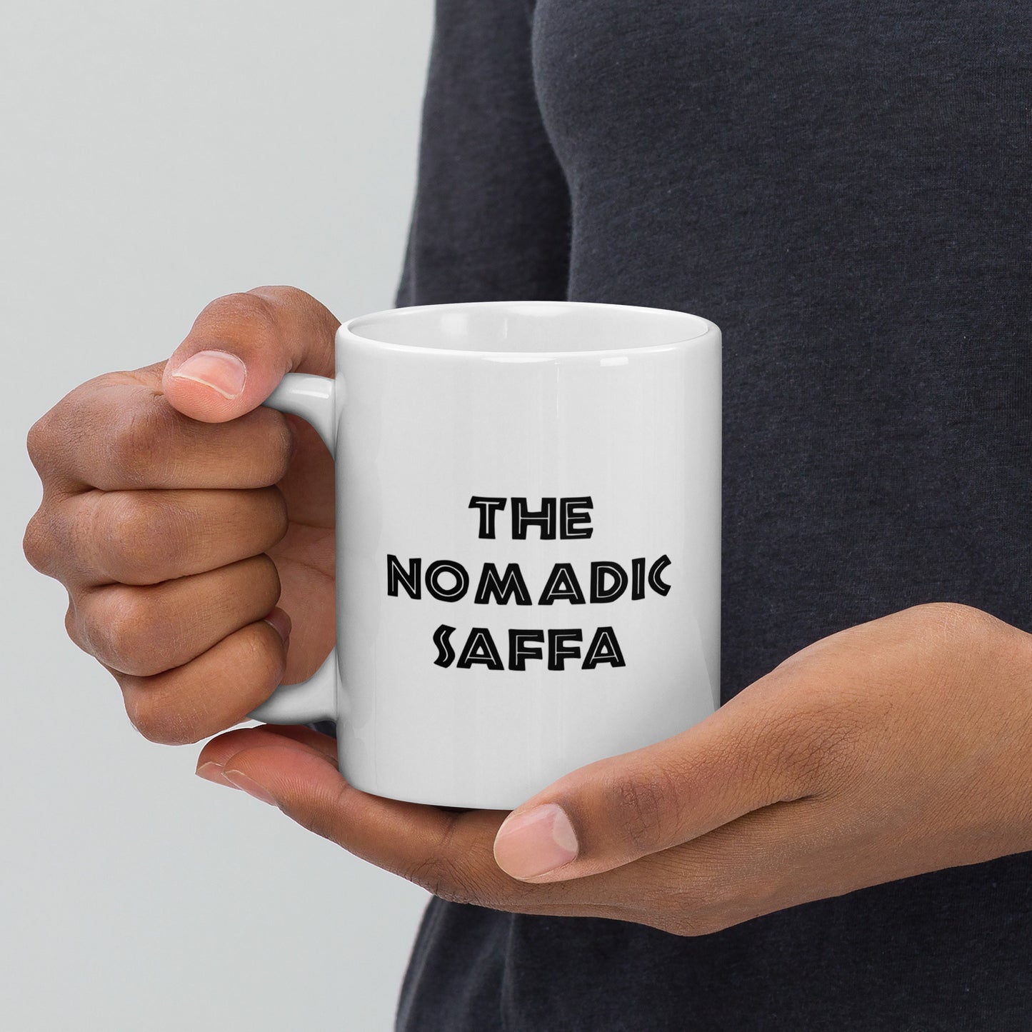 The Nomadic Saffa White glossy mug