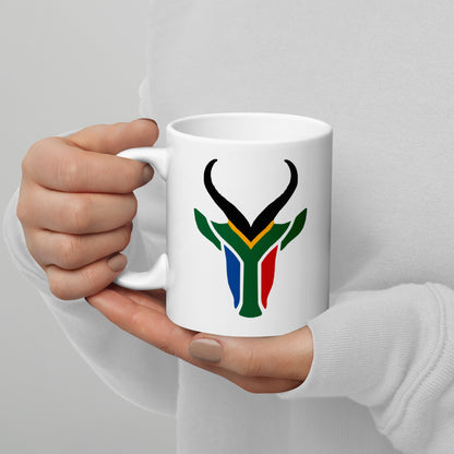 SA Colours Springbok White glossy mug