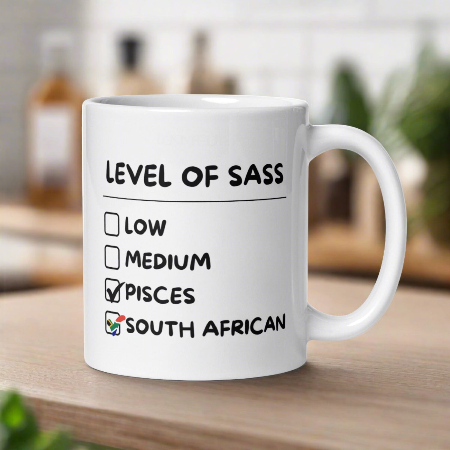 Sassy South African Pisces White glossy mug - Gifts for South Africans