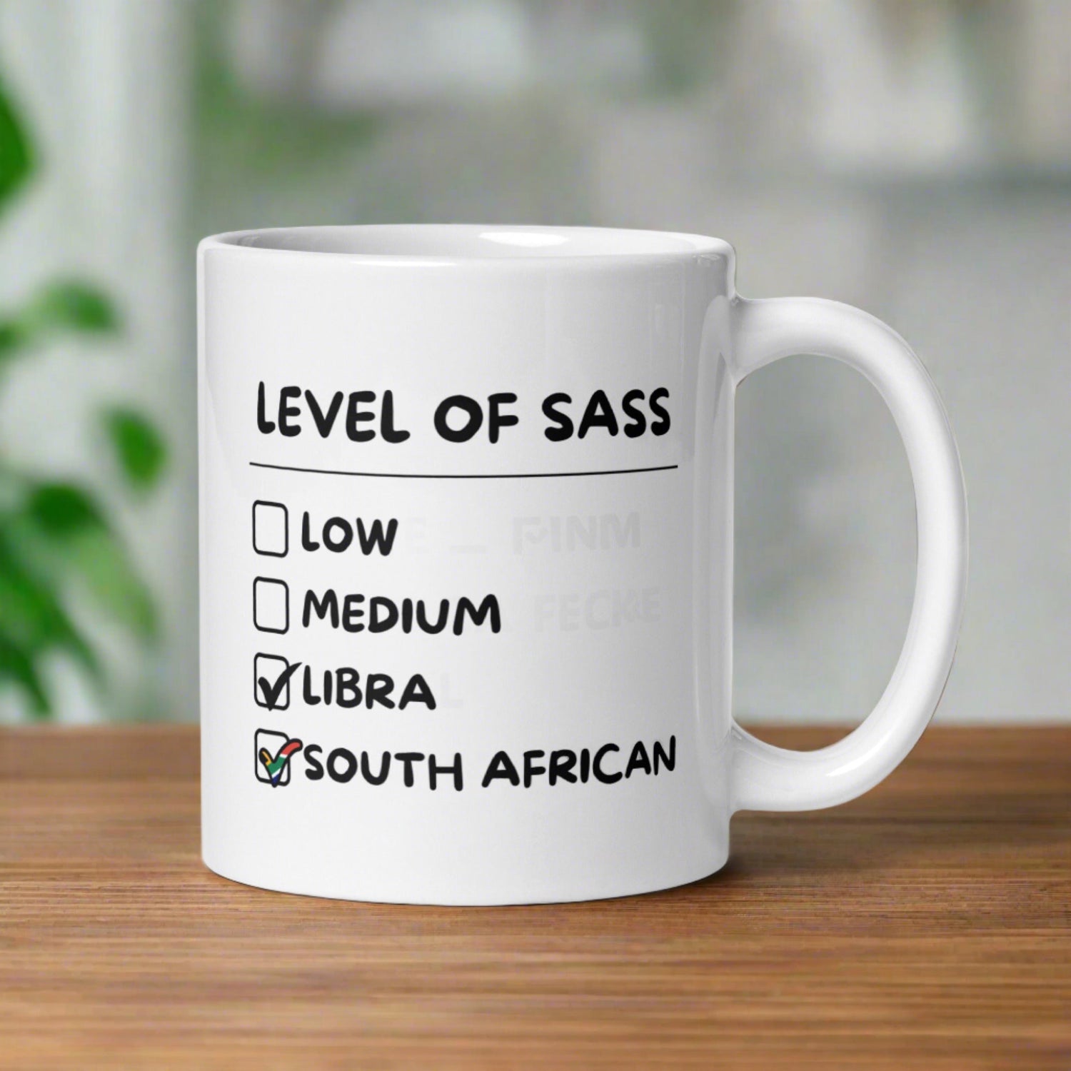 Sassy South African Libra White glossy mug - Gifts for South Africans