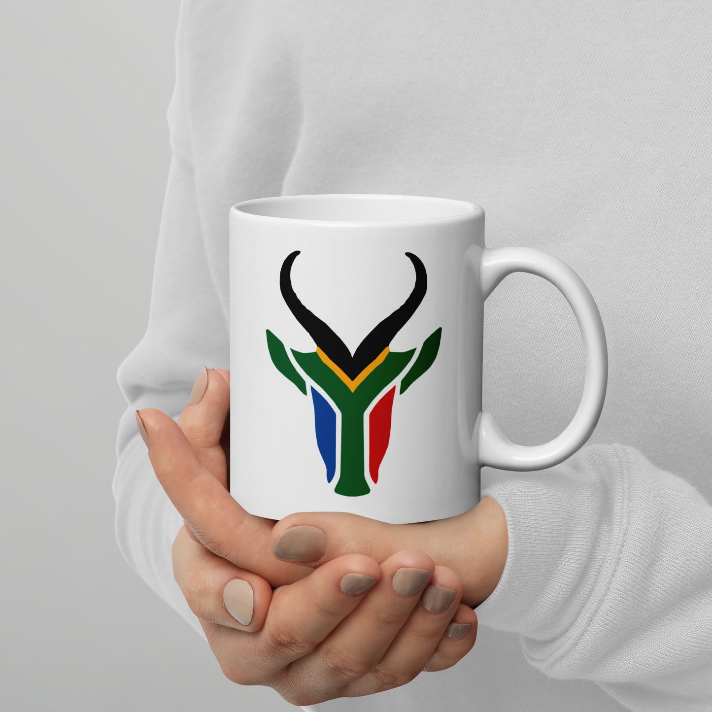 SA Colours Springbok White glossy mug