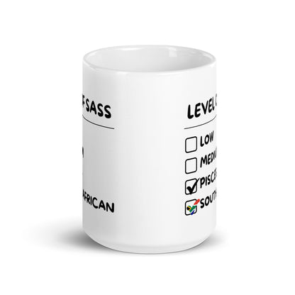 Sassy South African Pisces Mug - White glossy