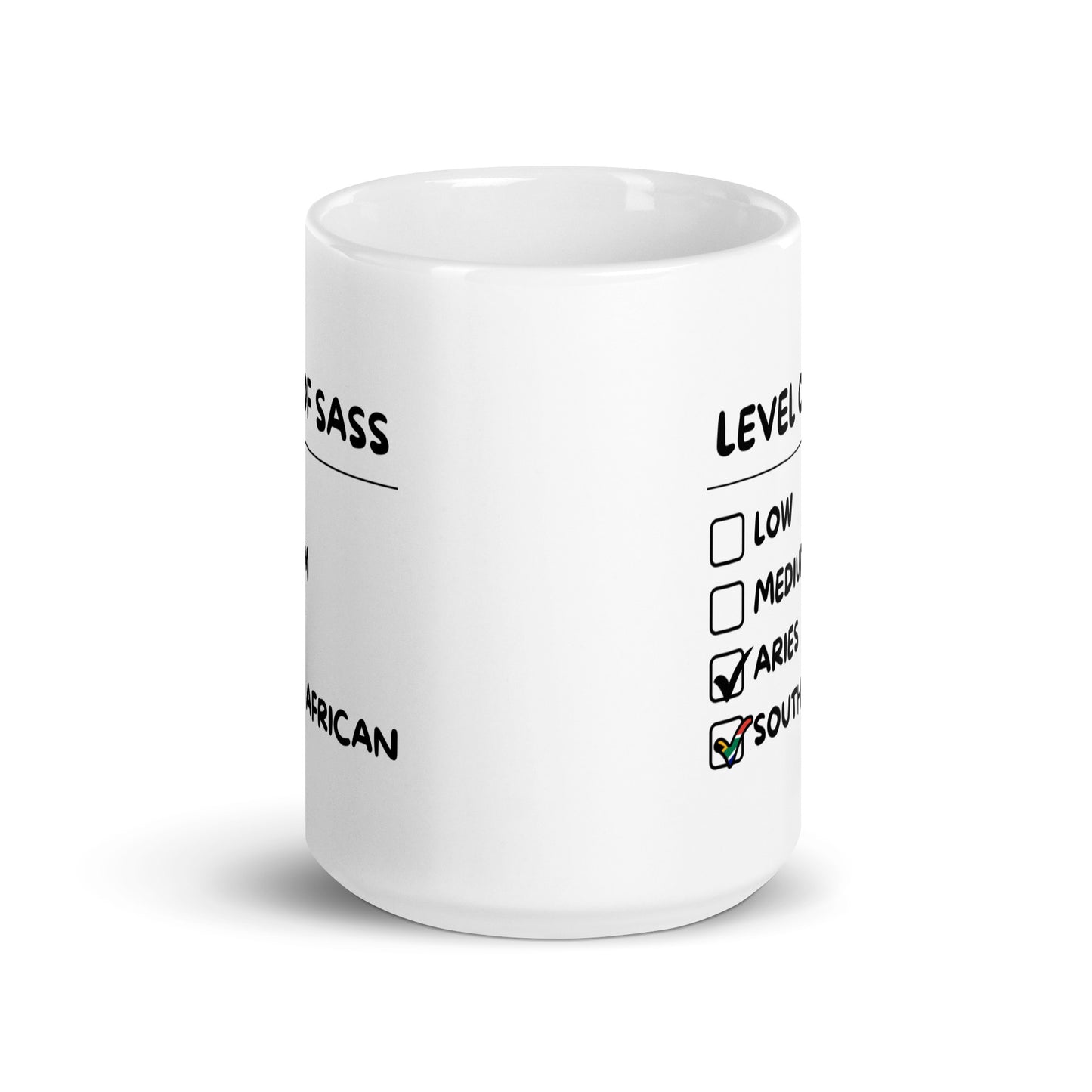 Sassy South African Aries Mug - White glossy