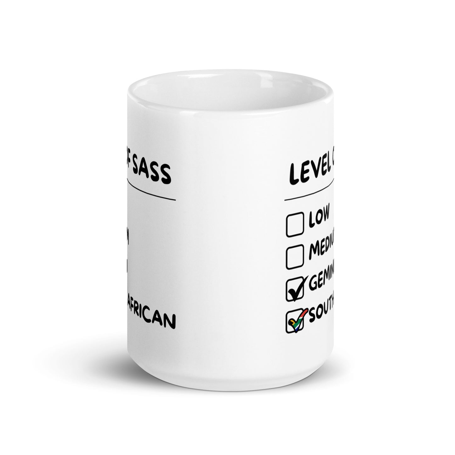 Sassy South African Gemini Mug - White glossy