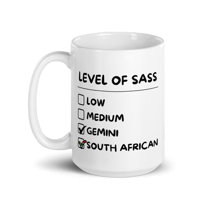 Sassy South African Gemini Mug - White glossy