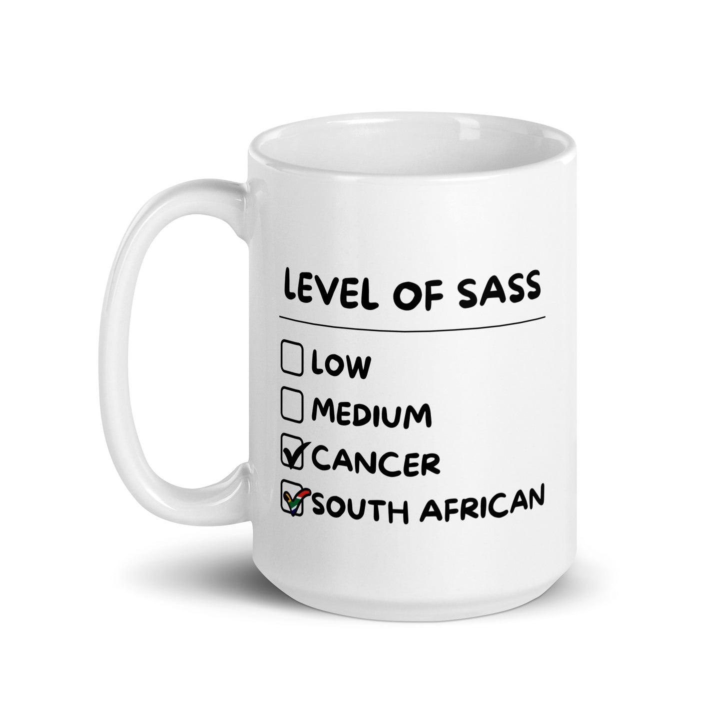 Sassy South African Cancer Mug - White glossy