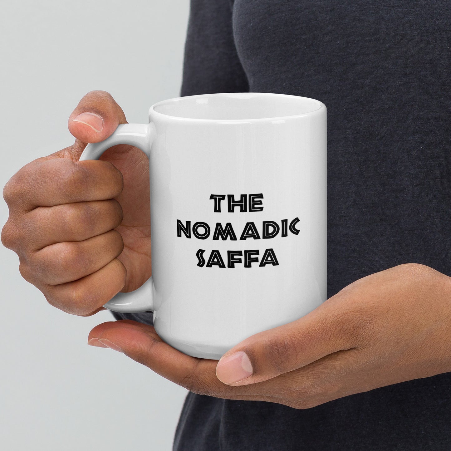 The Nomadic Saffa White glossy mug