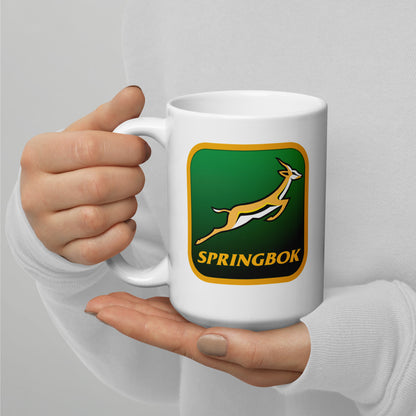 Bok Fan Badge White glossy mug