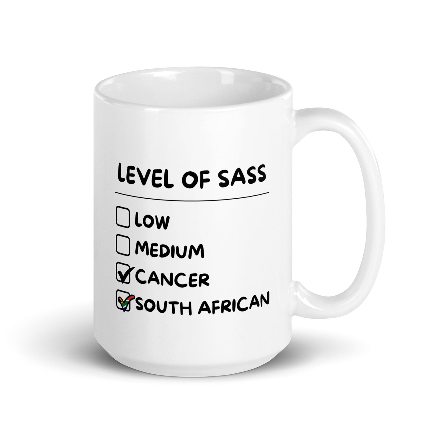 Sassy South African Cancer Mug - White glossy