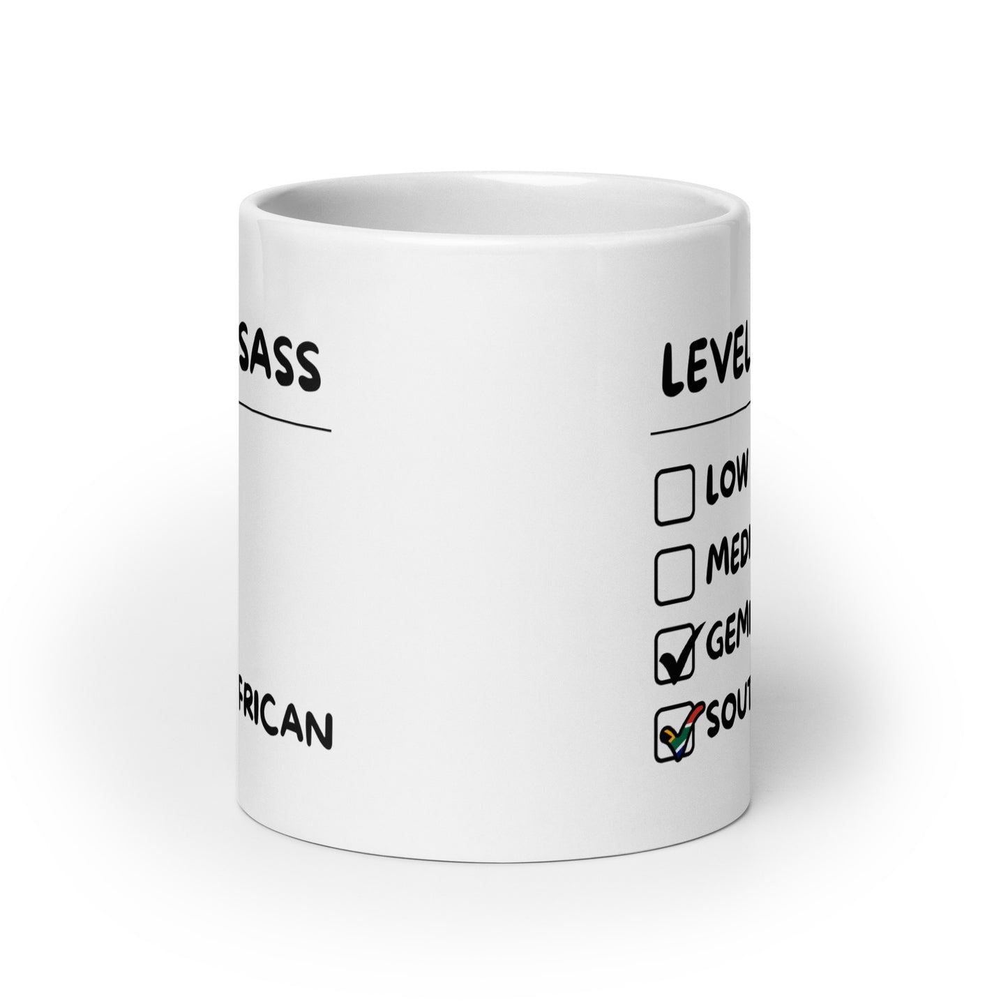 Sassy South African Gemini Mug - White glossy