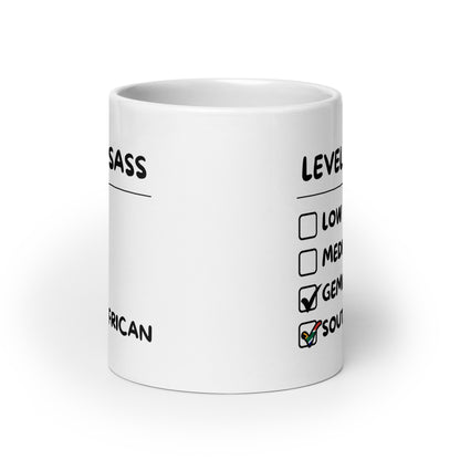 Sassy South African Gemini Mug - White glossy