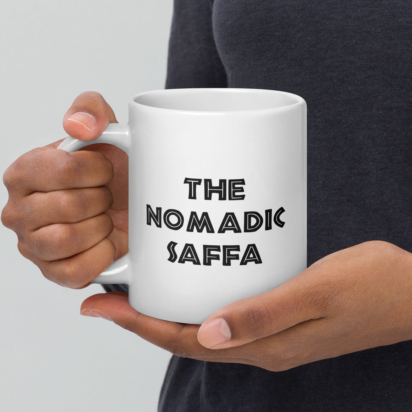 The Nomadic Saffa White glossy mug