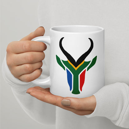 SA Colours Springbok White glossy mug