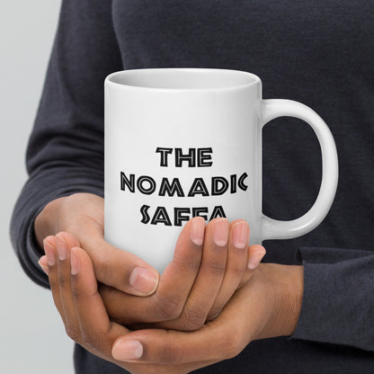 The Nomadic Saffa White glossy mug