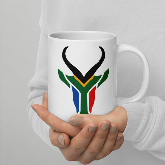 SA Colours Springbok White glossy mug